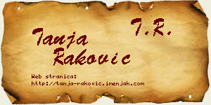 Tanja Raković vizit kartica